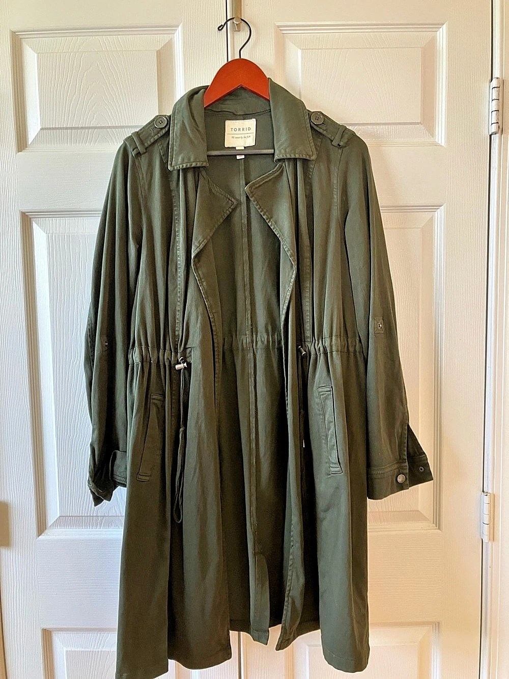 Torrid Women's Utility Trench Coat in Dark Olive 22Green